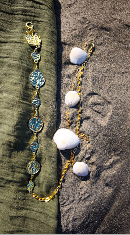 Gold Dokulu Yuvarlak Bel Zinciri / Bel Kemeri