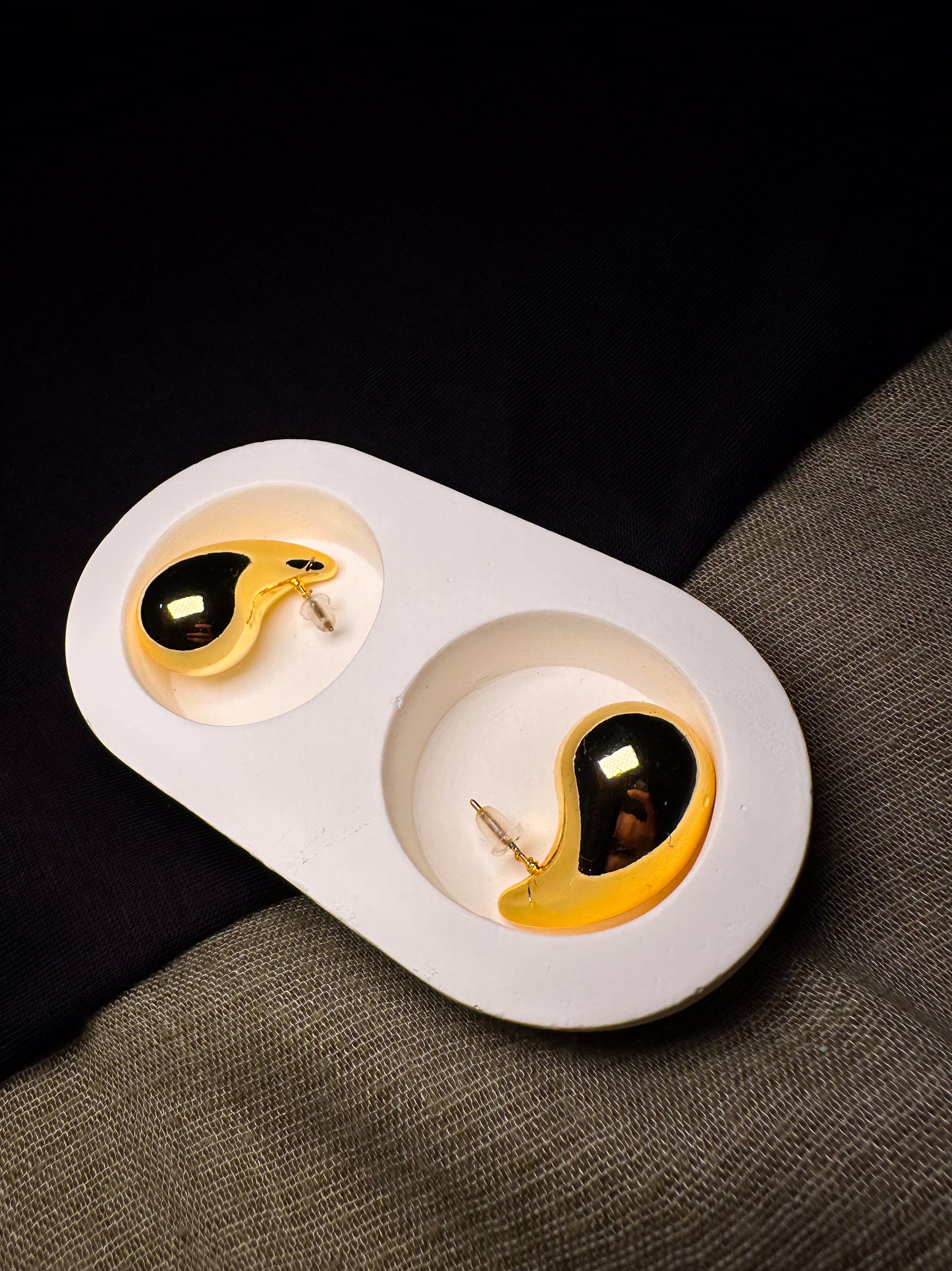 Boink - Çelik Damla Form 14k Gold Kaplama Küpe